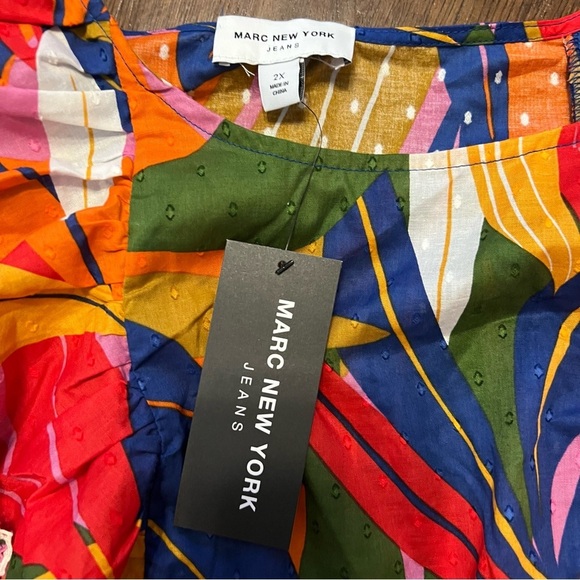 Marc New York Super Colorful Ruffle Top NWT - Picture 2 of 6
